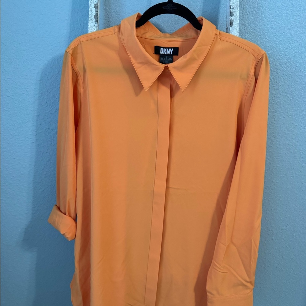 NWT DKNY Orange Button-Up Shirt~Tennessee